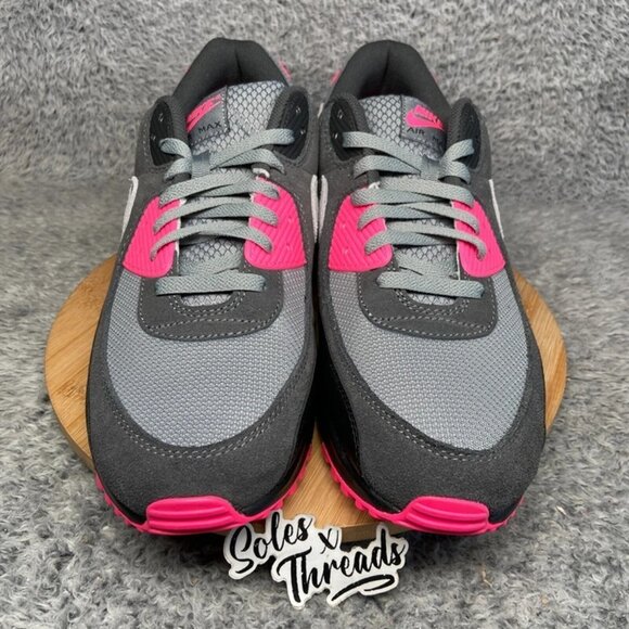 Nike Air Max 90 Wolf Grey Hyper Pink Size 10 Men Sneakers DM0029-010 - Picture 4 of 8